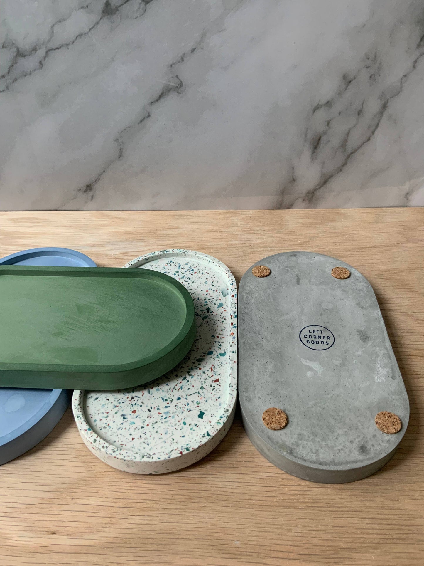 Concrete Oval Tray | candle tray | trinket tray modern: Hunter Green