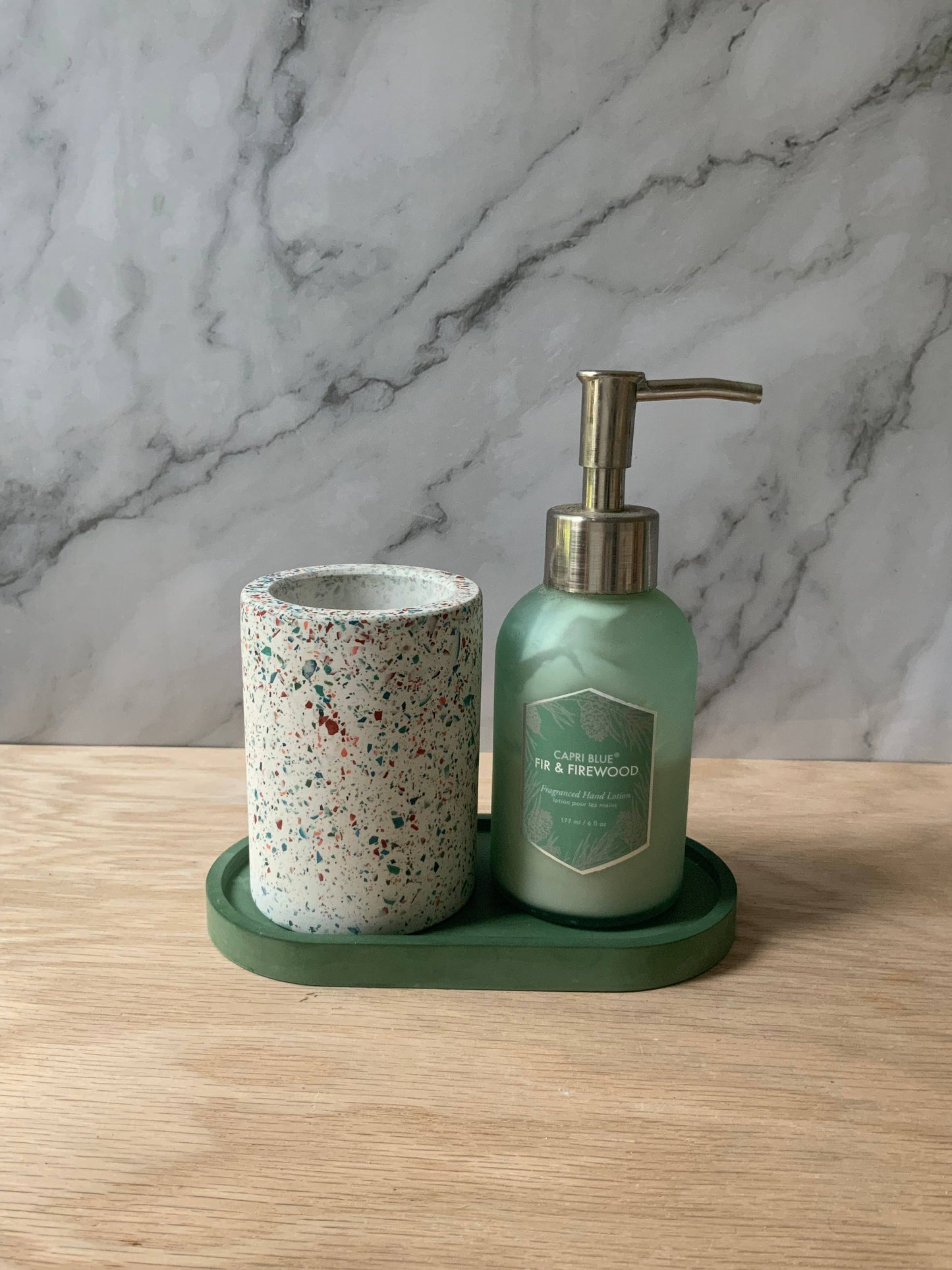 Concrete Oval Tray | candle tray | trinket tray modern: Pale Blue