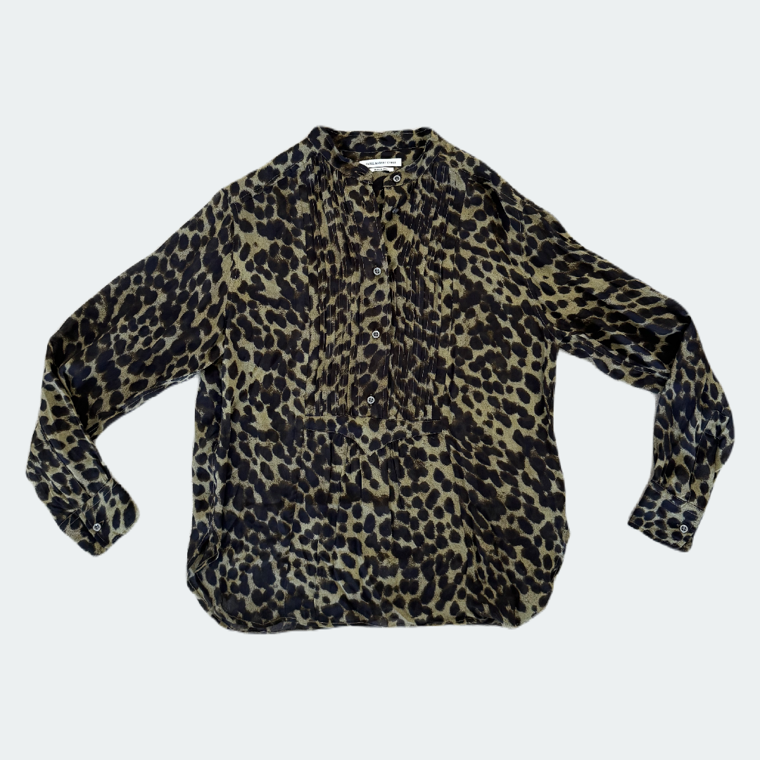 Etoile Isabel Marant Animal Print Mock Neck Blouse