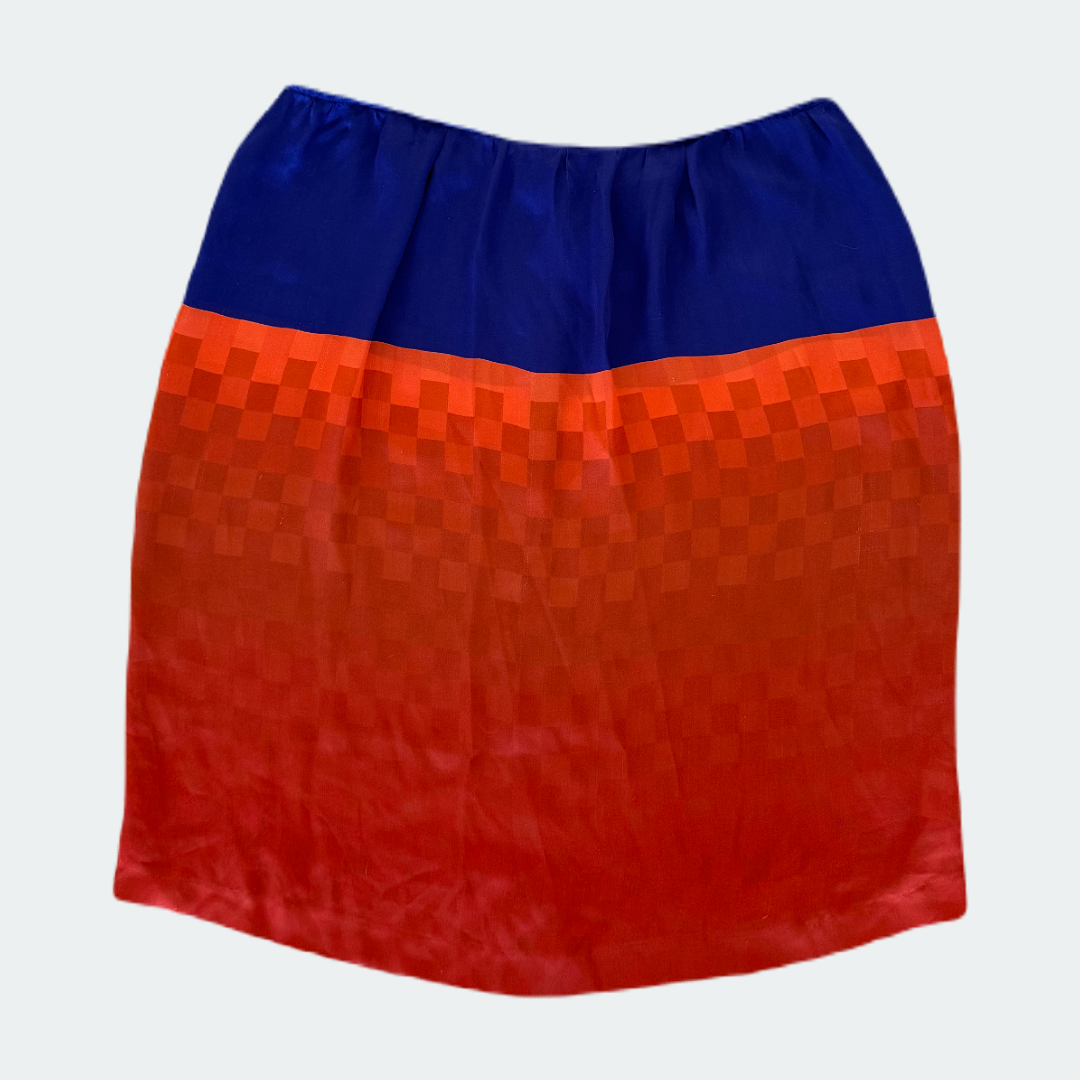 Dries Van Noten Print Silk Knee- Length Skirt