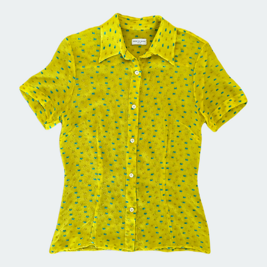 Dries Van Noten Textured Polka Dot Blouse