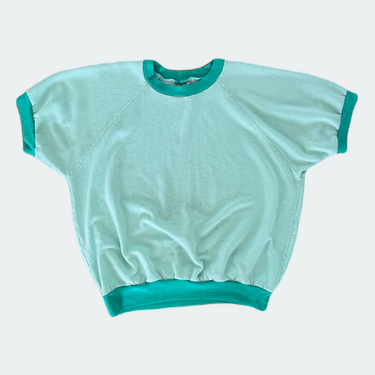 Vintage Teal Short Sleeve Ringer Sweatshirt