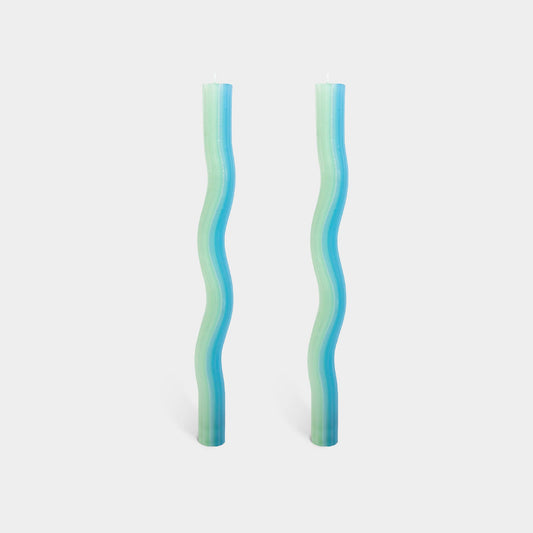 Wiggle Candles - Mint (2 Pack) - 11" Vibrant Taper Candles