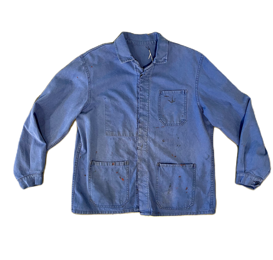 Vintage French Military Jacket Light Blue